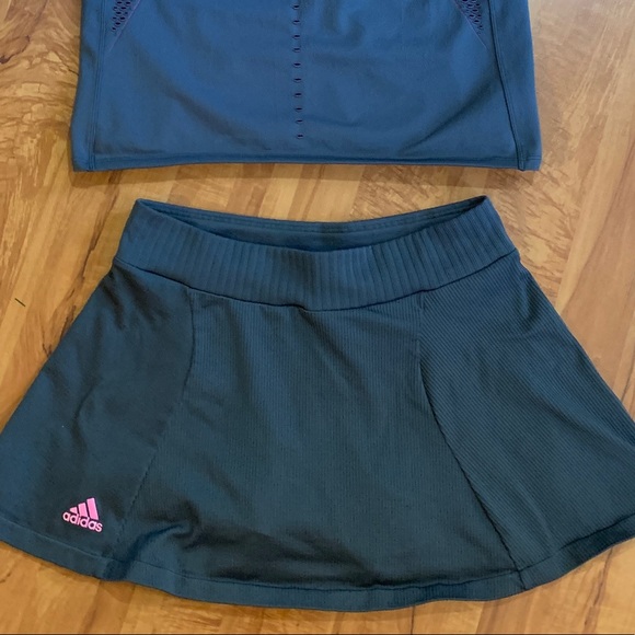 Adidas Primeblue Knit Dgh Solid Gray Womens Tennis Skirt / Skort Large - Picture 3 of 8